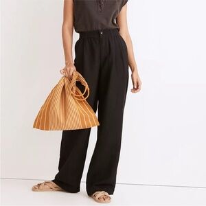 Madewell Linen-Blend Pull-On High-Rise Straight Pants